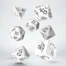 Llama Polyhedral White & Black RPG Dice Set
