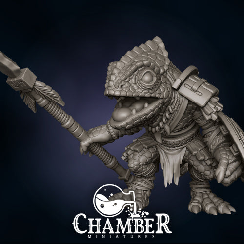 Chameleon w/ Spear - Resin Miniature
