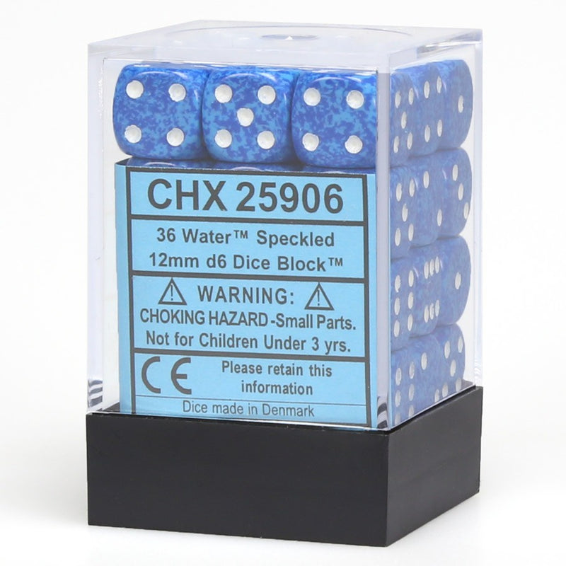 36D6 Speckled Water Dice Block - 12mm