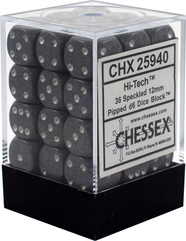 36D6 Speckled Hi-Tech Dice Block - 12mm