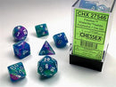 Polyhedral Festive Waterlily/White Dice Sets