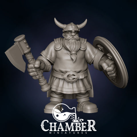 Dwarf w/ Axe & Shield - Resin Miniature