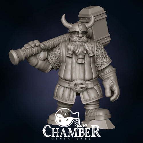 Dwarf w/ Hammer - Resin Miniature