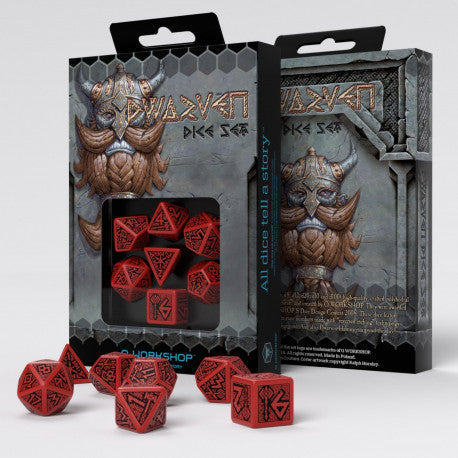 Dwarven Red & black Dice Set