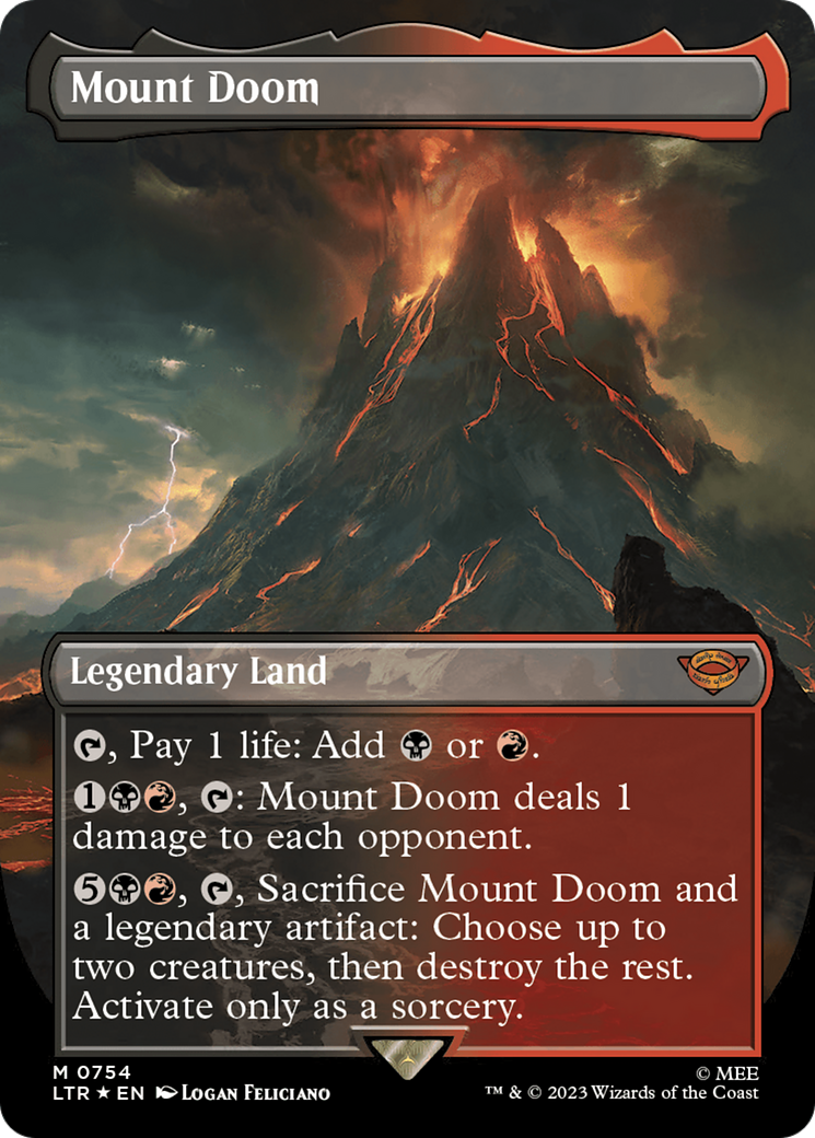 Mount Doom (Borderless) (Surge Foil) [The Lord of the Rings: Tales of Middle-Earth]