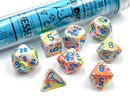 Chessex LAB Dice Polyhedral 7 Die Set - Festive Garden/Blue