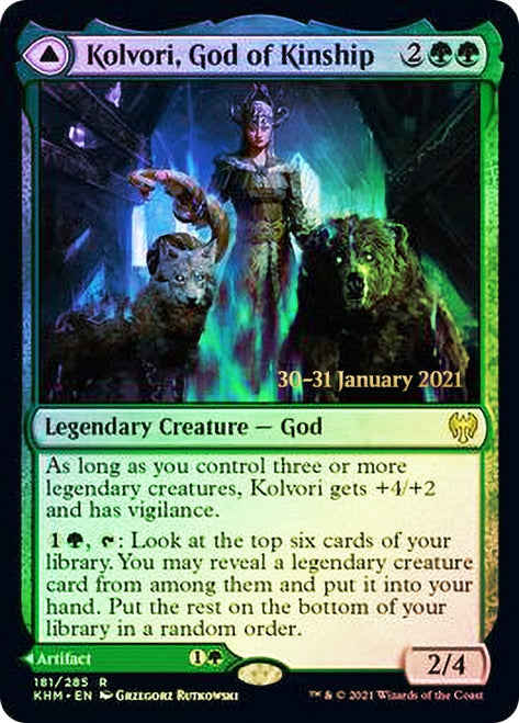 Kolvori, God of Kinship // The Ringhart Crest   [Kaldheim Prerelease Promos]