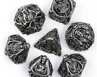 Human Bone Metal Hollow Dice Set