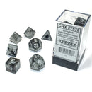 Polyhedral Luminary Borealis Light Smoke / Silver Dice Set