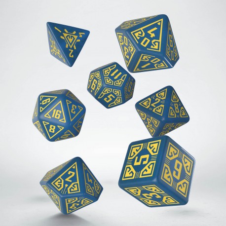 Arcade Polyhedral Blue & Yellow RPG Dice Set