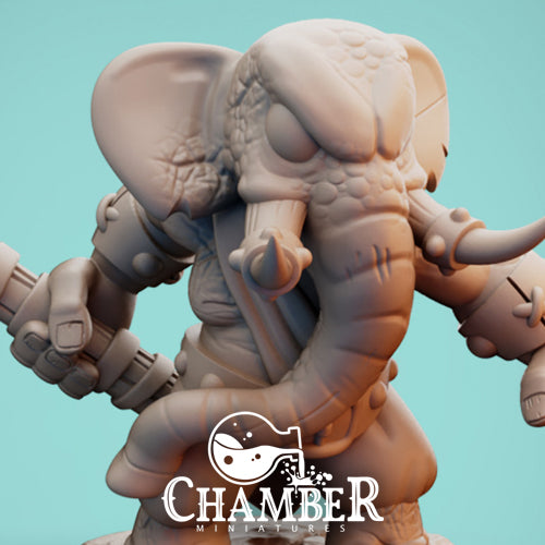 Loxodon w/ Staff - Resin Miniature