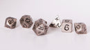 Nickel/Black Dragon Polyhedral Metal Dice Set