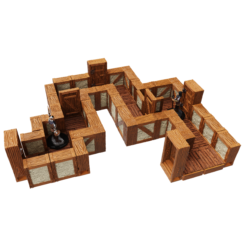 WARLOCK DUNGEON TILES: 1" TOWN AND VILLAGE STRAIGHT WALLS EXPANSION