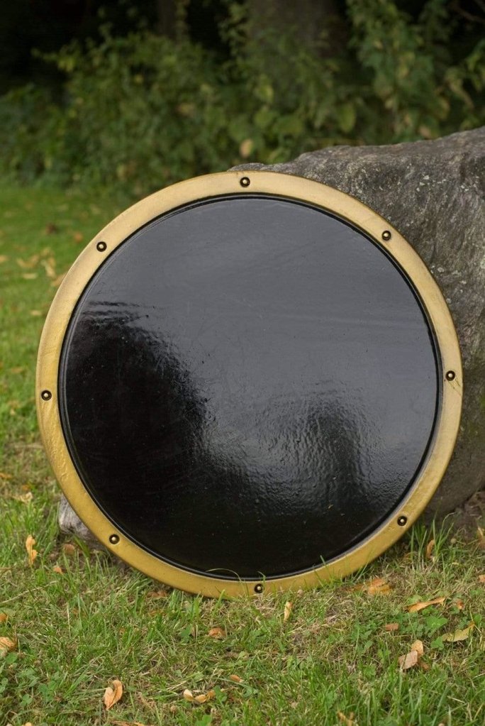 Ready for Battle Round Shield Black & Gold