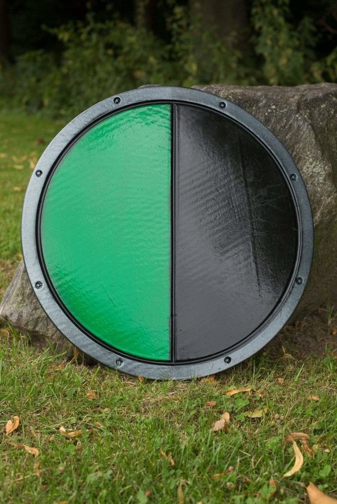 Ready for Battle Round Shield Green & Black