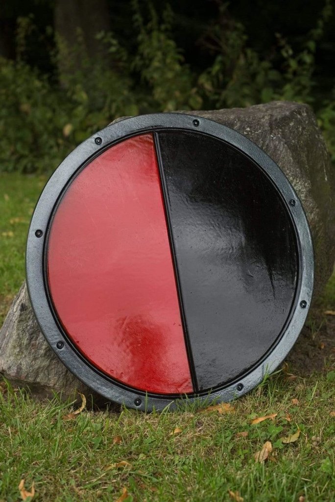 Ready for Battle Round Shield Red & Black