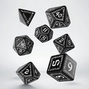 Runic Black & White Dice Set