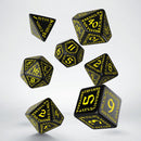 Runic Black & Yellow Dice Set