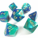 Polyhedral Gemini Blue - Teal w/ Gold Dice Sets